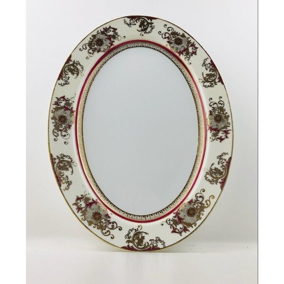 Meito China Hand Painted Oval Serving Platter Tray Vintage Japan Fine Porcelain - Picture 2 of 11